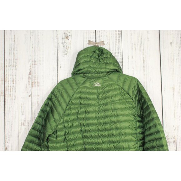 LL Bean Ultralight 850 Down Sweater Hooded Jacket Green XXXL Tall - Picture 10 of 12